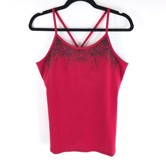 Calvin Klein Tops - Calvin Klein Performance Womens Cami Top Built in Shelf Bra Removable Cups Red L